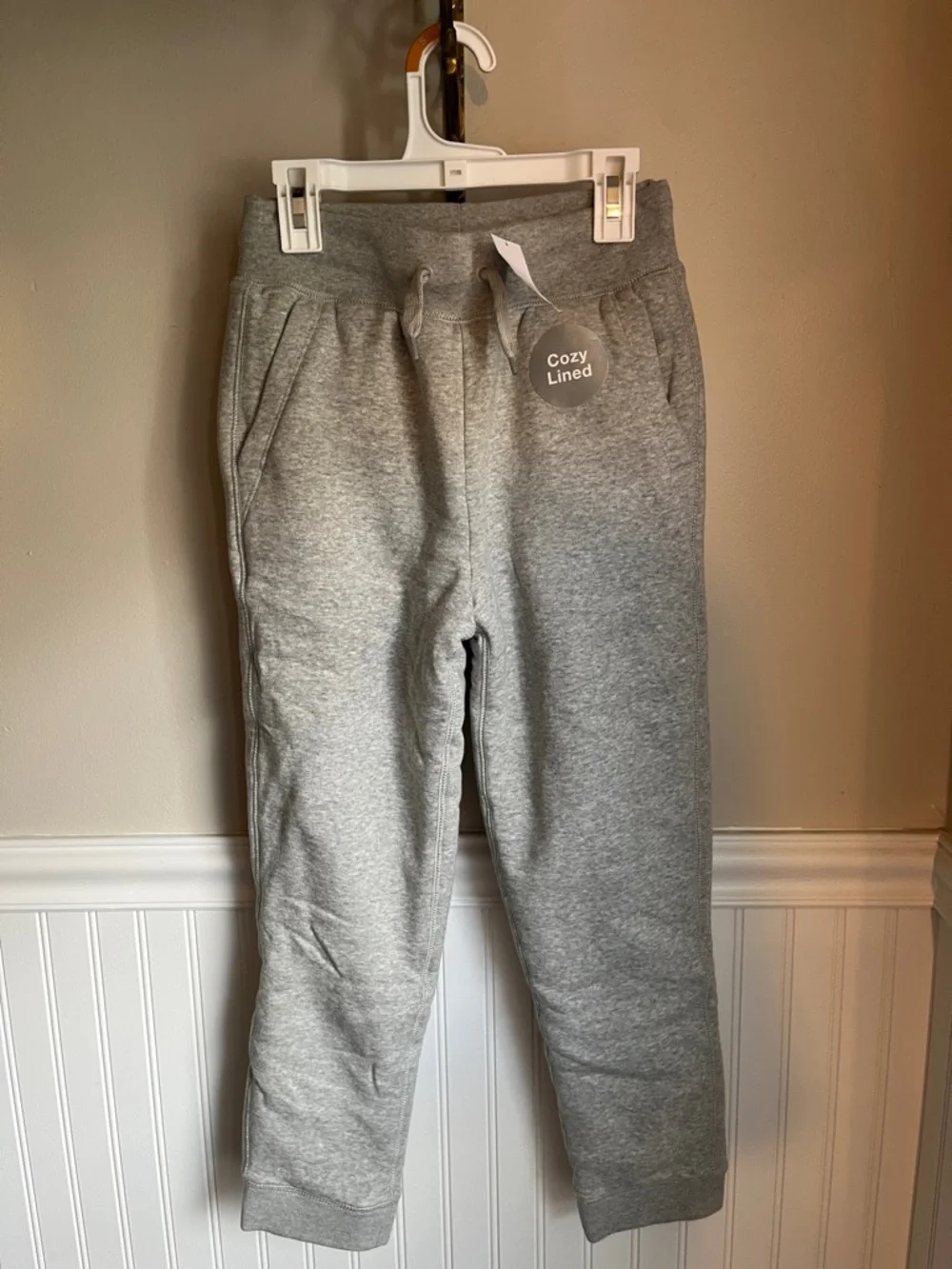 Gap Kids Boys NWT Cozy Lined Joggers - Heather Grey - Medium (8)
